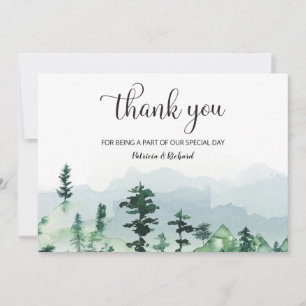 Invitación Boda al aire libre en bosque con acuarela agradeci
