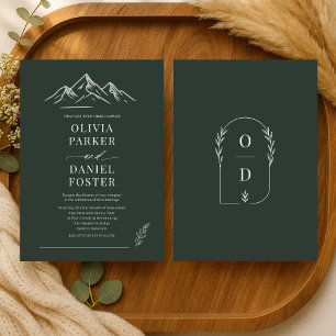 Invitación Boda al aire libre en montañas rústicas con bosque