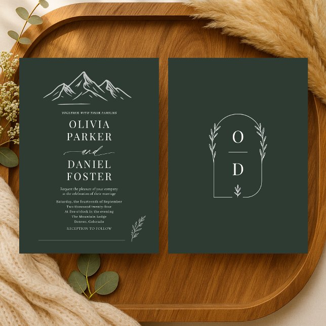 Invitación Boda al aire libre en montañas rústicas con bosque (Subido por el creador)