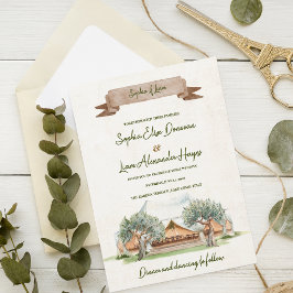 Invitación Boda al aire libre en una carpa de campamento con
