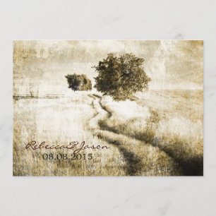 Invitación Boda al aire libre occidental de la carretera