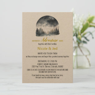 Invitación Boda al aire libre Rústico de Kraft Pine Trees