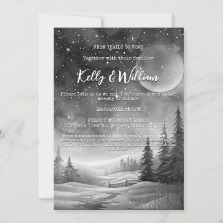 Invitación Boda al aire libre Rústico del Árbol de Montaña de