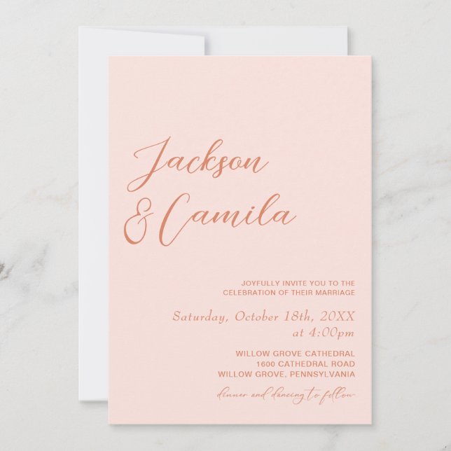 Invitación Boda al Atardecer de Verano (Anverso)