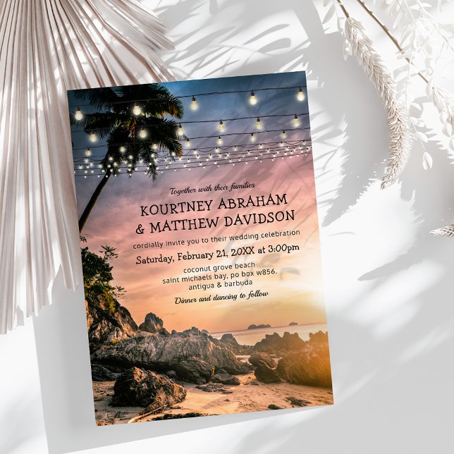 Invitación Boda al atardecer en la playa del océano (Subido por el creador)