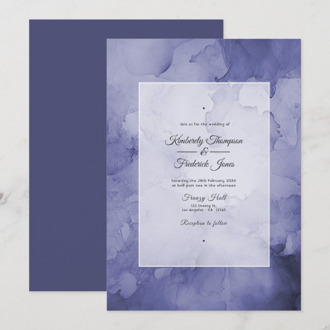 Invitación Boda al Atardecer Futurista (Anverso / Reverso)