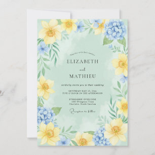 Invitación Boda alegre de primavera en verde menta