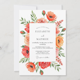 Invitación Boda alegre de verano de coral