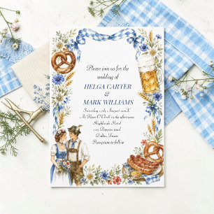 Invitación Boda alemana de Oktoberfest alpina bávara