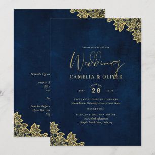Invitación Boda All-in-1 de la Marina de Oro invita a QR Co