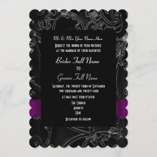 Invitación boda alternativo del damasco gótico
