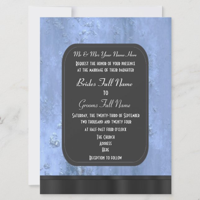 Invitación Boda alternativo estilo pizarra de hierba urbana (Anverso)