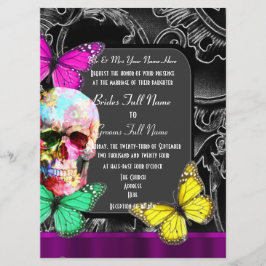 Invitación Boda alternativo gótico del cráneo del azúcar
