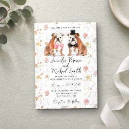 Invitación Boda Amante de Perros Bulldog Inglés