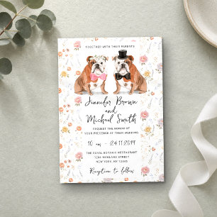 Invitación Boda Amante de Perros Bulldog Inglés
