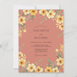 Invitación Boda Amapola Amarilla Arcilla