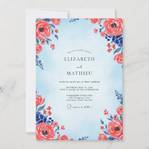 Invitación Boda Amapola Carmesí Azure