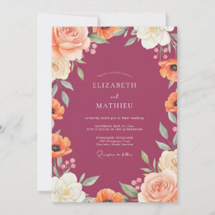 Invitación Boda Amapola Melocotón Fruta