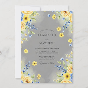 Invitación Boda Amarilla Alegre de Primavera