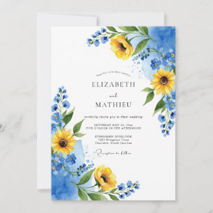 Invitación Boda Amarilla Azure Exuberante de Verano