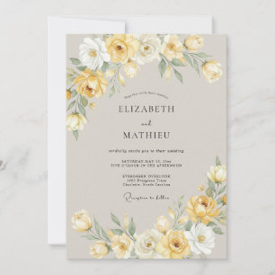 Invitación Boda Amarilla Feliz de Primavera