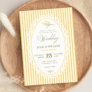 Invitación Boda amarilla vintage choquette