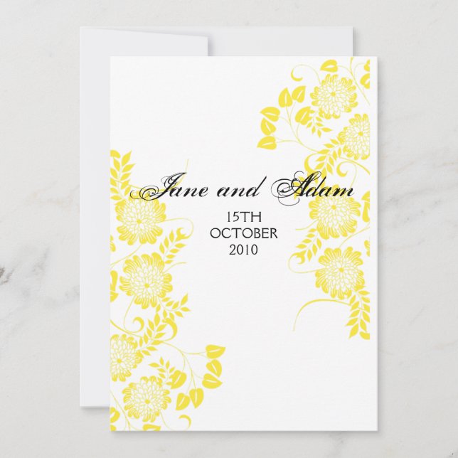 Invitación boda amarillo (Anverso)