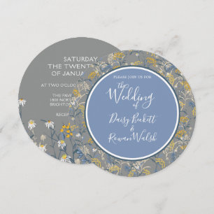 Invitación Boda amarillo anaranjado y azul marino