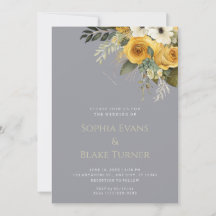 Boda amarillo blanco y verde de gris floral