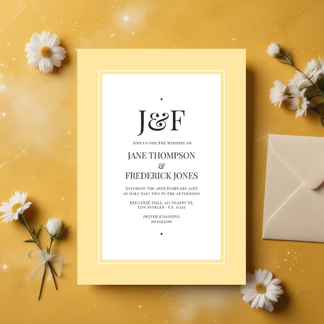 Invitación Boda amarillo celeste (Celestial Yellow Wedding Invitation)