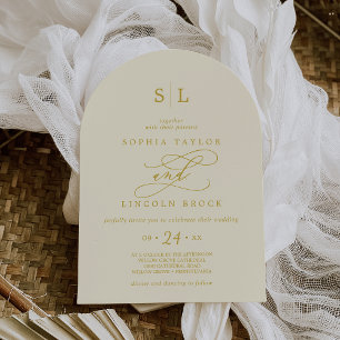 Invitación BODA amarillo de mantequilla de crema simple de SO