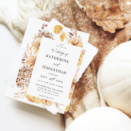 Invitación Boda amarillo dorado floral