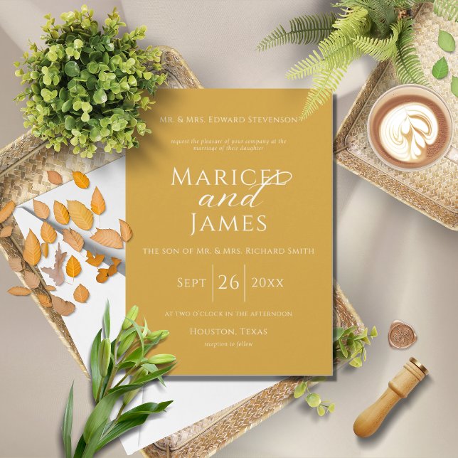 Invitación Boda amarillo elegante moderno (Subido por el creador)