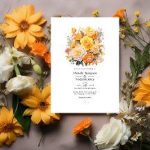 Boda amarillo, Naranja y marfil floral