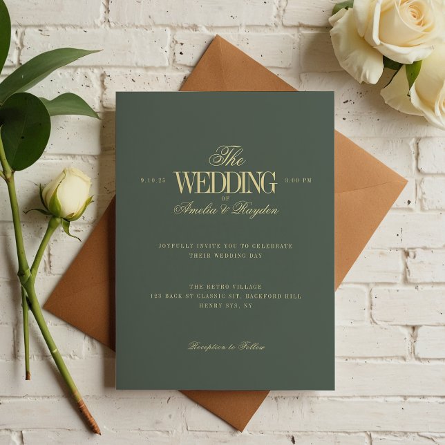 Invitación Boda Amarillo Y Verde De La Tierra Sin Tiempos (Subido por el creador)