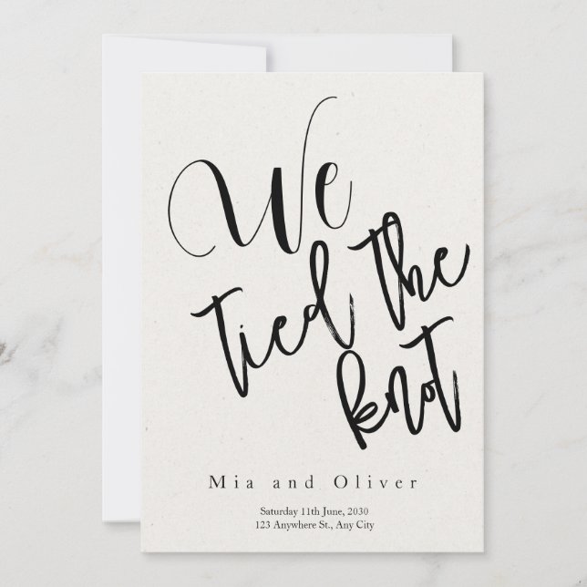 invitación boda " Amarramos El Knot " (Anverso)