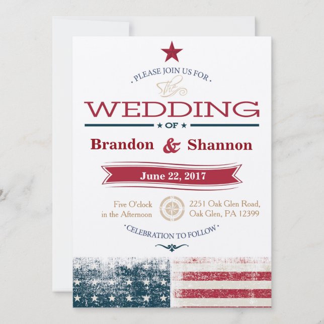 Invitación Boda Americana 5.5x7.5 (Anverso)