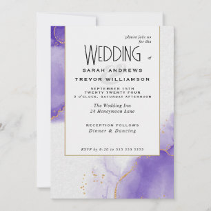 Invitación Boda Amethyst Abstract Skies