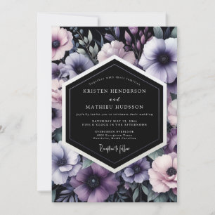 Invitación Boda Amethyst Noir Bloom