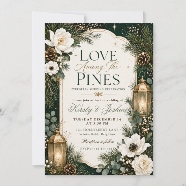 Invitación Boda Amor entre los Pinos (Anverso)