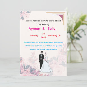 Invitación boda, amor, novia, margaritas, invitación, novio