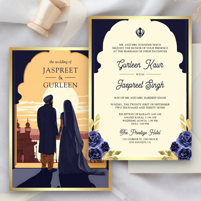 Invitación Boda Anand Karaj Sikh de la Marina Azul (Subido por el creador)