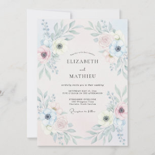 Invitación Boda Anémona Periwinkle Rubor