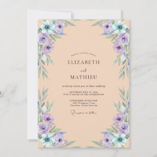 Invitación Boda Anemone Albaricoque Periwinkle