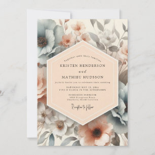 Invitación Boda Angelical de Primavera en Melocotón