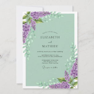 Invitación Boda Angelical de Primavera en Verde Salvia