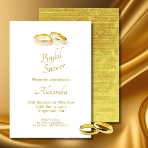 Invitación Boda Anillos de Oro Elegante Ducha Bridal