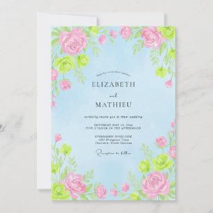 Invitación Boda animada de cielo azul en primavera