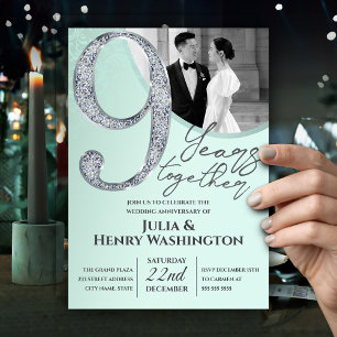 Invitación Boda Aniversario Caligrafía Diamante