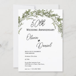 Invitación Boda Aniversario Clásica Refinada Verde